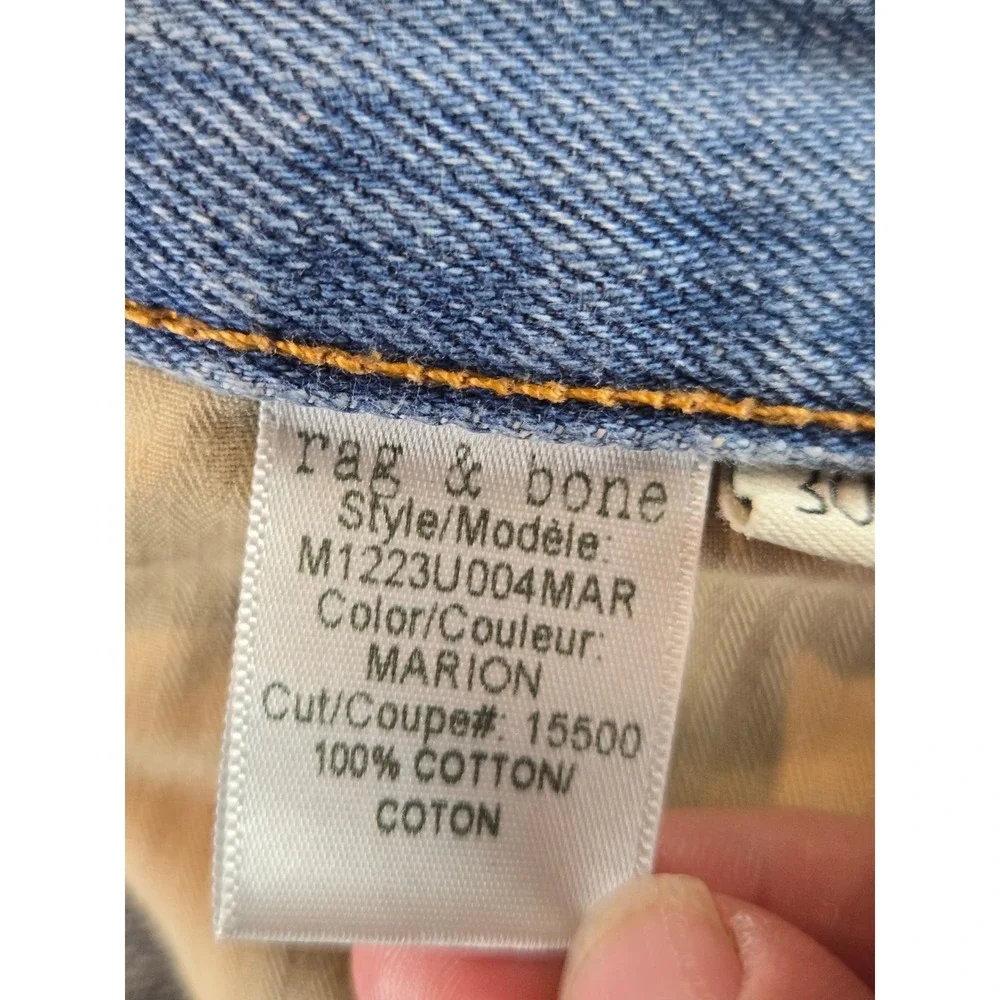 Rag & Bone Jeans Mens 31x29‎ Light Wash Fit 2 Slim Leg Button Fly Made in USA